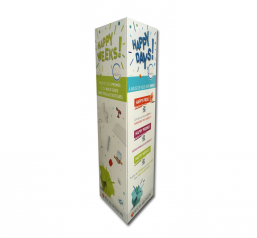 Totem presentoir carton forme triangulaire,grand format